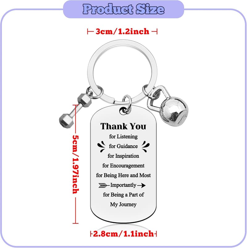 Fitness Instructor Appreciation Keychain Gift for Coaches