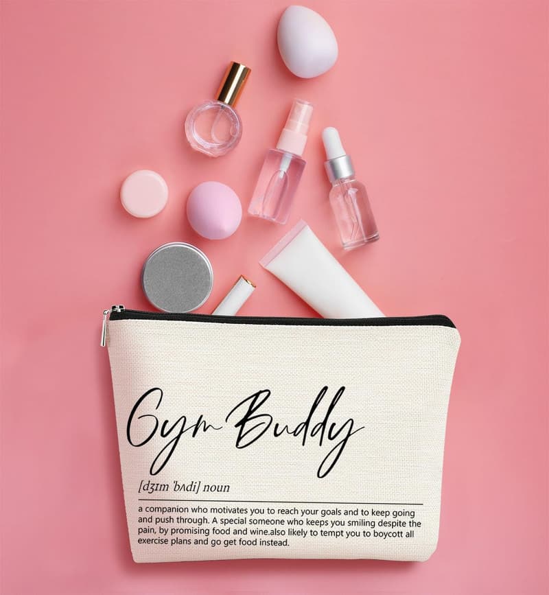 Beige Minimalist Makeup Bag - Perfect Birthday Gift for Women