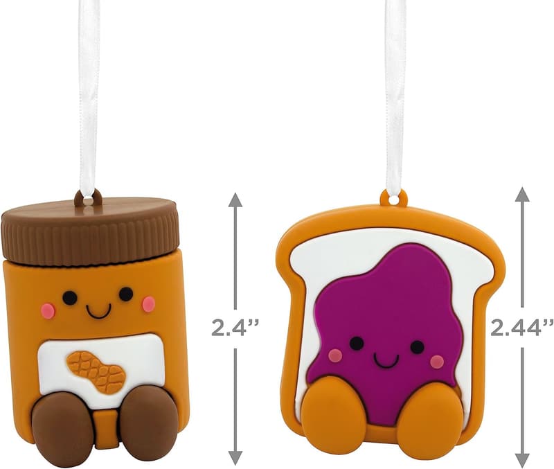 Christmas Peanut Butter & Jelly Magnetic Ornaments, Set of 2