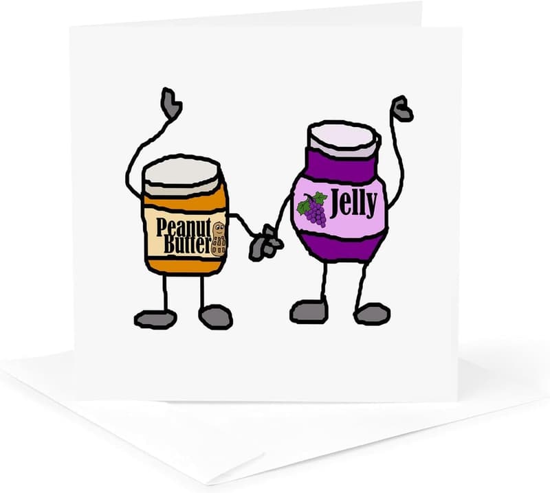 Funny Peanut Butter & Jelly Cartoon Greeting Card