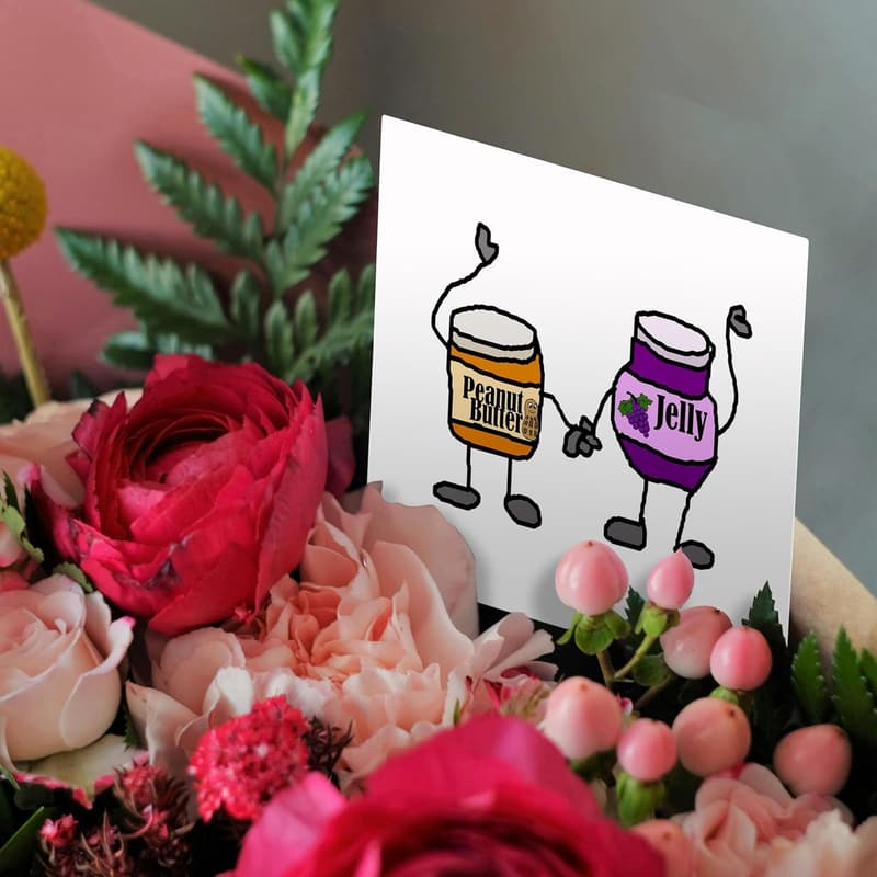 Funny Peanut Butter & Jelly Cartoon Greeting Card