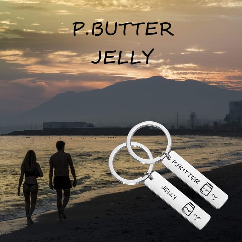 Couples Peanut Butter & Jelly Keychains Gift Set
