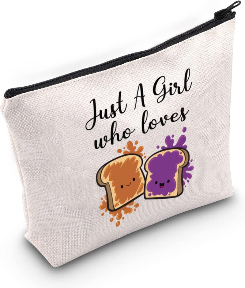 Peanut Butter and Jelly Cosmetic Bag for Sandwich Lovers