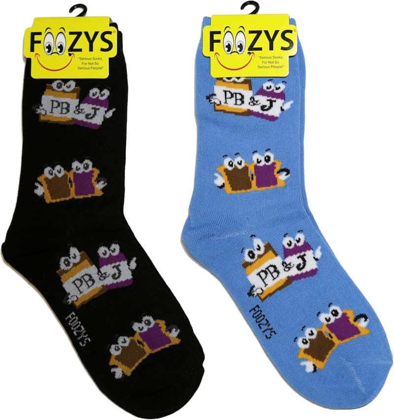 Cute Food & Drink Novelty Crew Socks for Women - 2 Pairs
