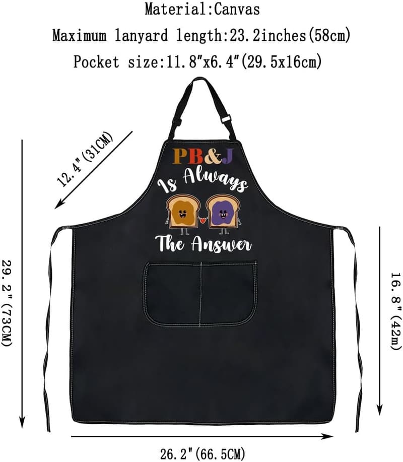 Peanut Butter Lover Apron with Pockets - Humorous Gift