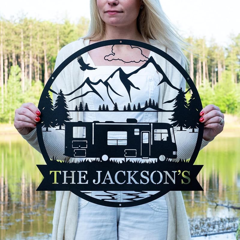 Personalized Metal Campground Sign for RV Lovers