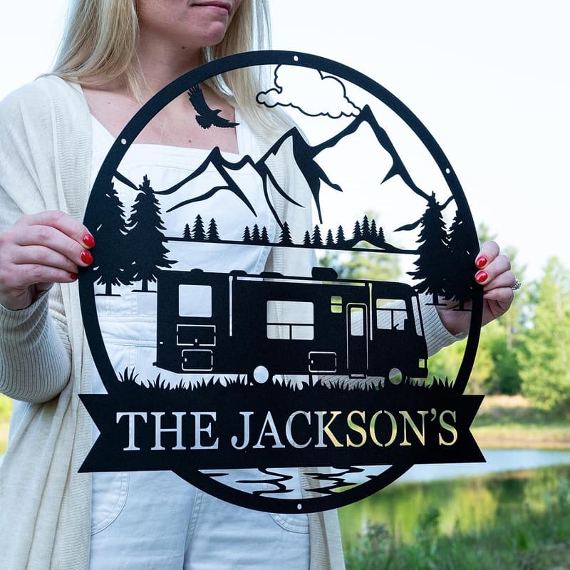 Personalized Metal Campground Sign for RV Lovers