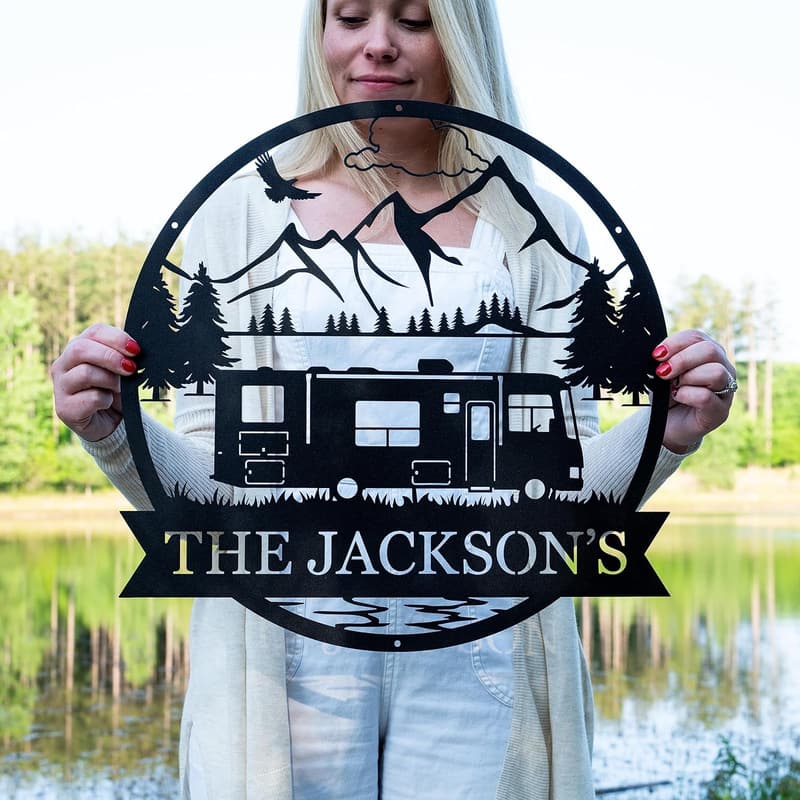 Personalized Metal Campground Sign for RV Lovers