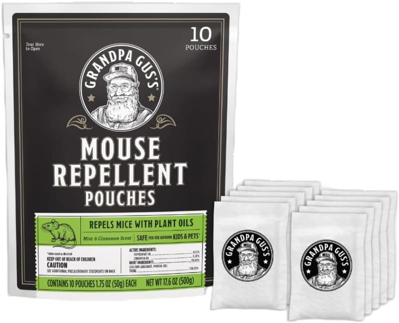 Extra-Strength Mouse Repellent Pouches (10-Pack) - Cinnamon & Peppermint