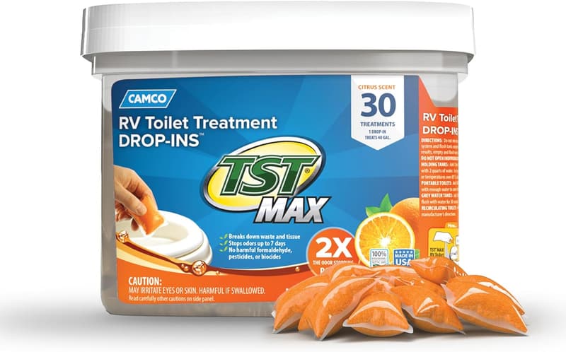 RV Toilet Treatment Drops - Control Odors & Break Down Waste - 30-Pack