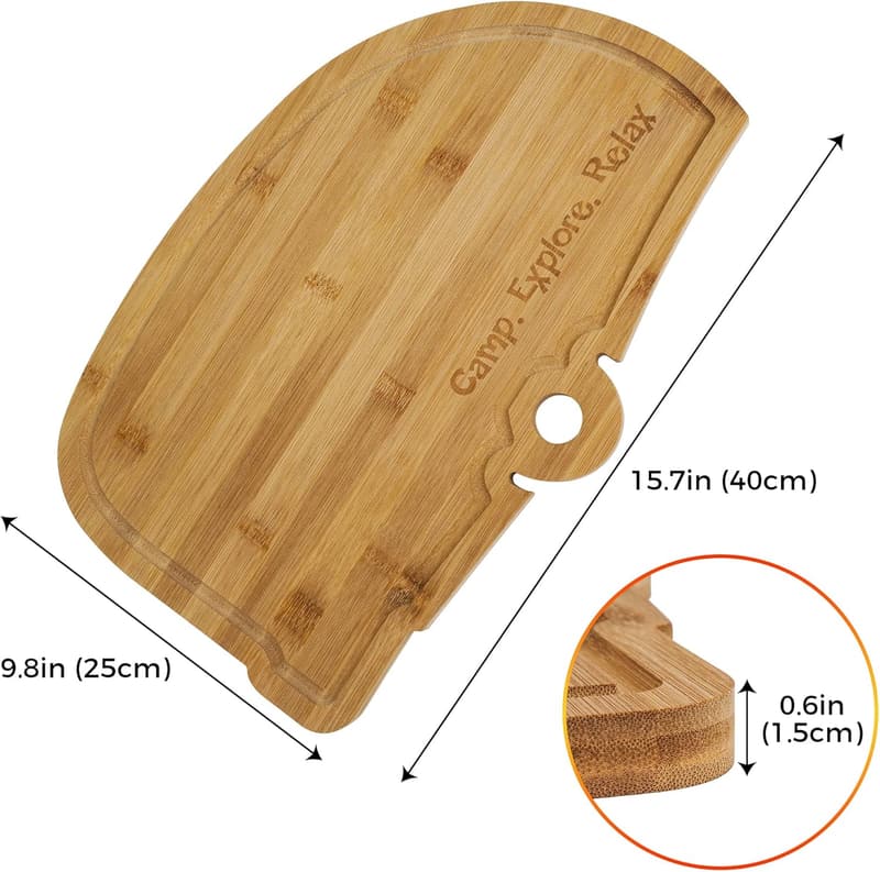 RV Shaped Bamboo Cutting Board - 15.75x11 inches, Hand Washable