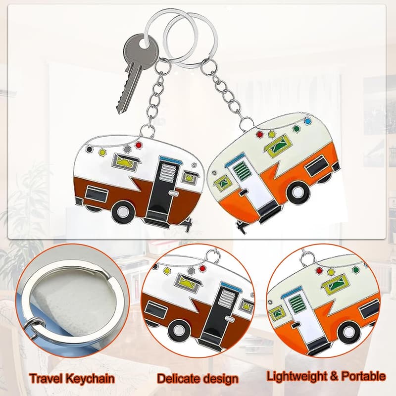Couples' Camping Keychain Set - RV Trailer Accessories (2 Pack)