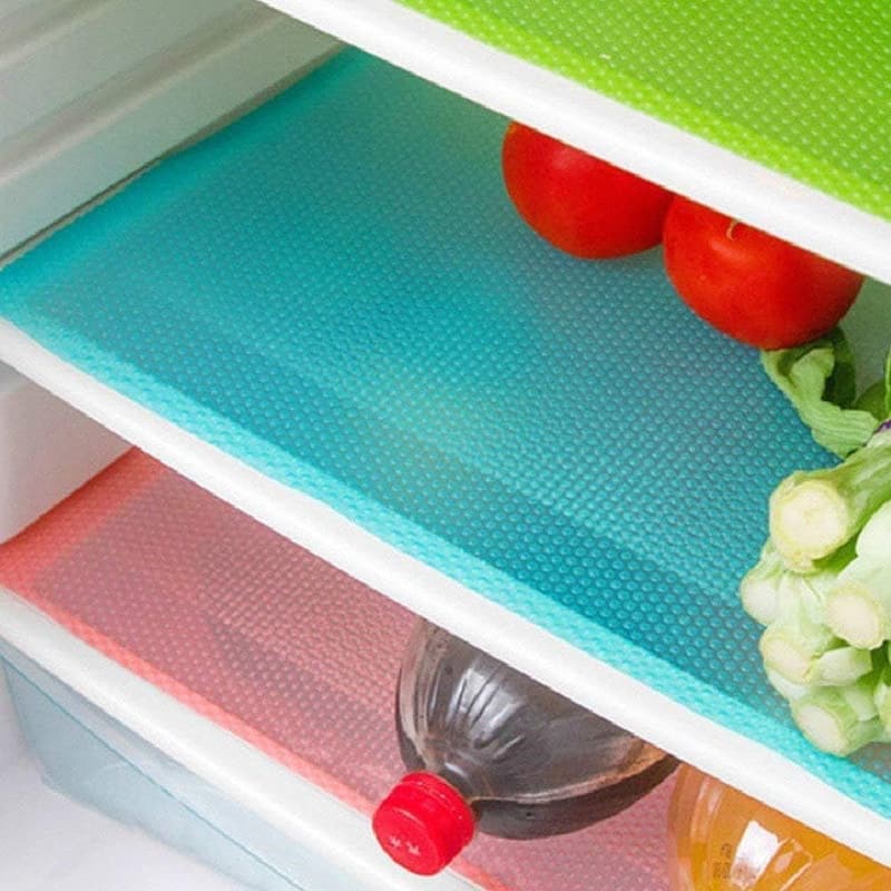 Washable Refrigerator Mats for Shelves - 9 Pack (3 Red, 3 Green, 3 Blue)