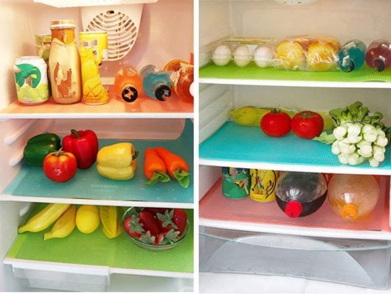 Washable Refrigerator Mats for Shelves - 9 Pack (3 Red, 3 Green, 3 Blue)