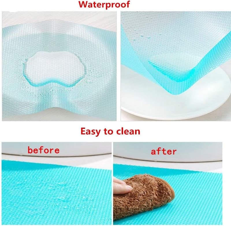 Washable Refrigerator Mats for Shelves - 9 Pack (3 Red, 3 Green, 3 Blue)