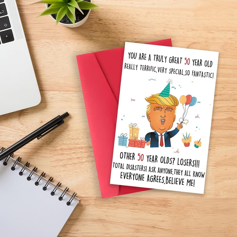 Funny Trump 50th Birthday Card for Dad