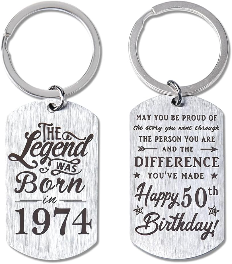 Milestone Birthday Keychain Gift for Mom or Grandma