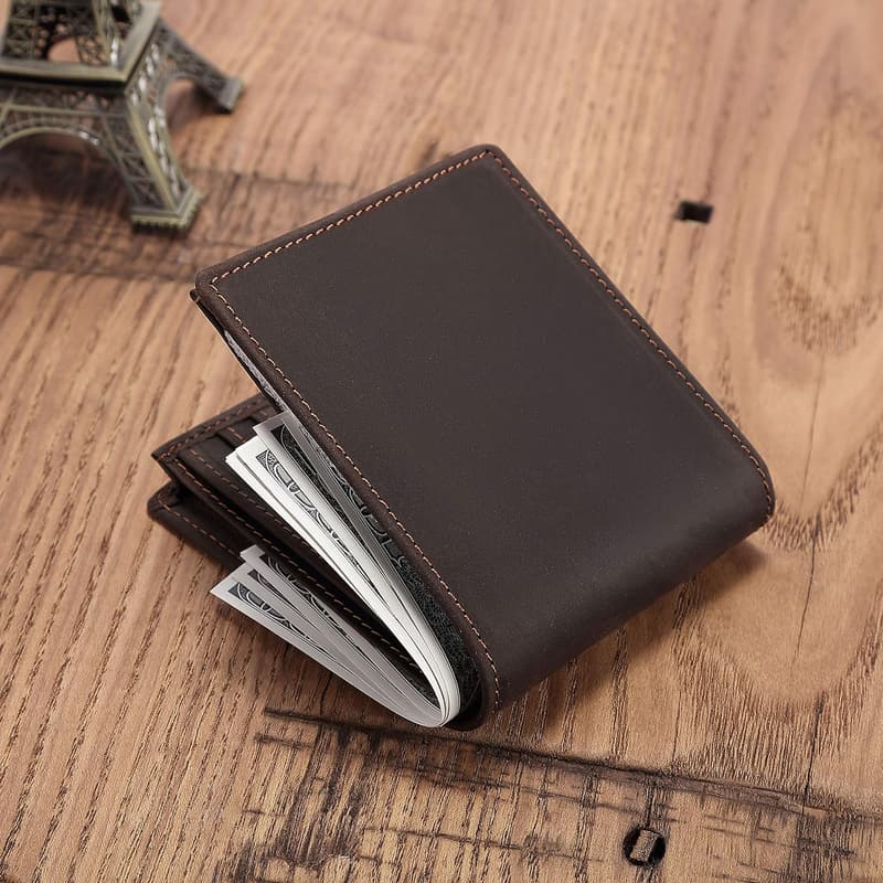 Personalized Leather Wallet for Dad - Custom Engraving Gift