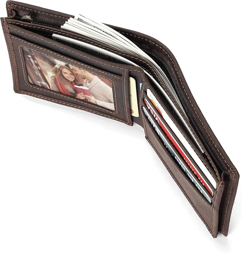 Personalized Leather Wallet for Dad - Custom Engraving Gift