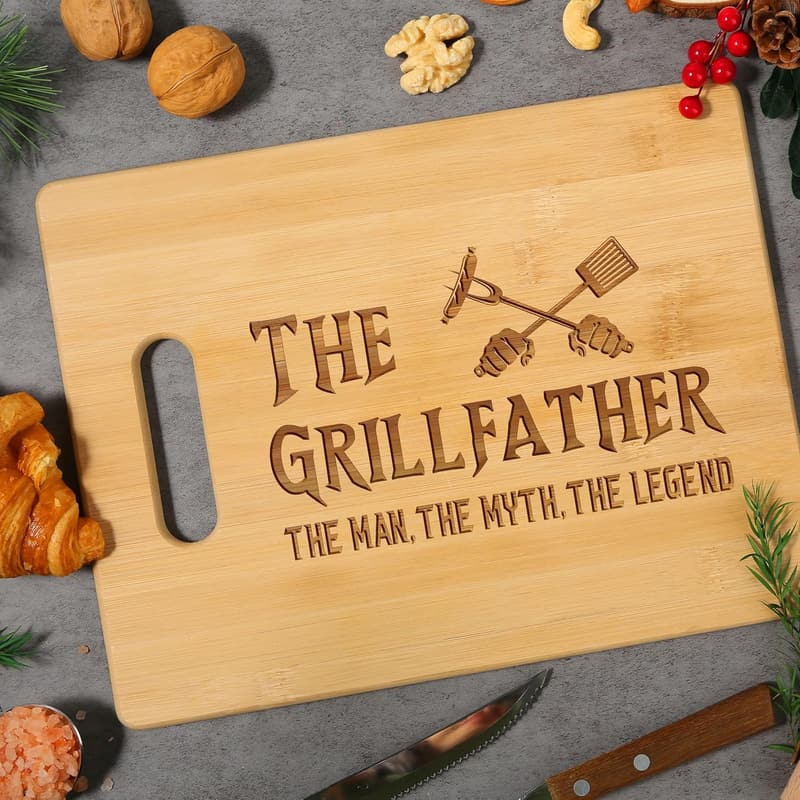 Engraved Bamboo Cutting Board - Perfect Gift for Dad