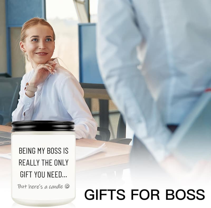 Boss's Day Lavender Soy Wax Candle Gift for Coworkers, 7 oz