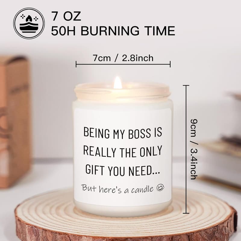 Boss's Day Lavender Soy Wax Candle Gift for Coworkers, 7 oz