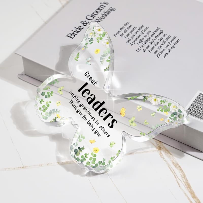 Butterfly Acrylic Plaque for Women - Retirement Gift