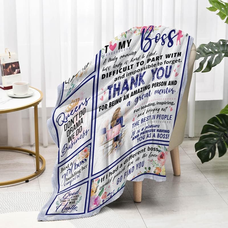Boss Day Throw Blanket for Women - 60x50 Inch Appreciation Gift