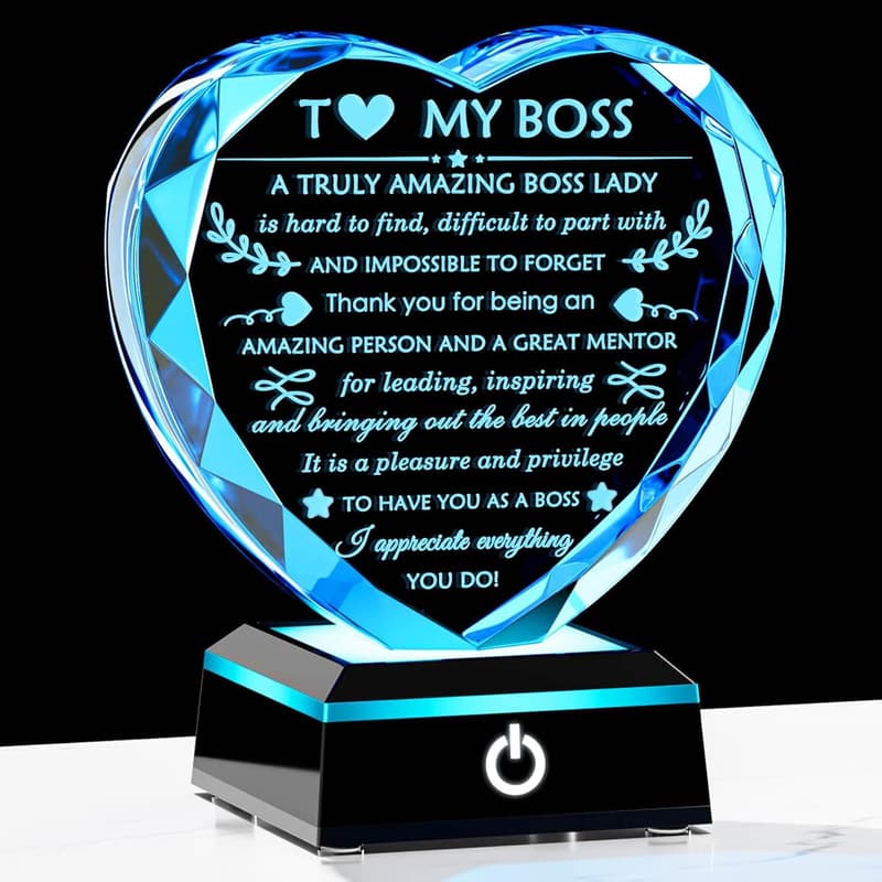 Going Away Gift for Boss - Colorful Crystal Keepsake