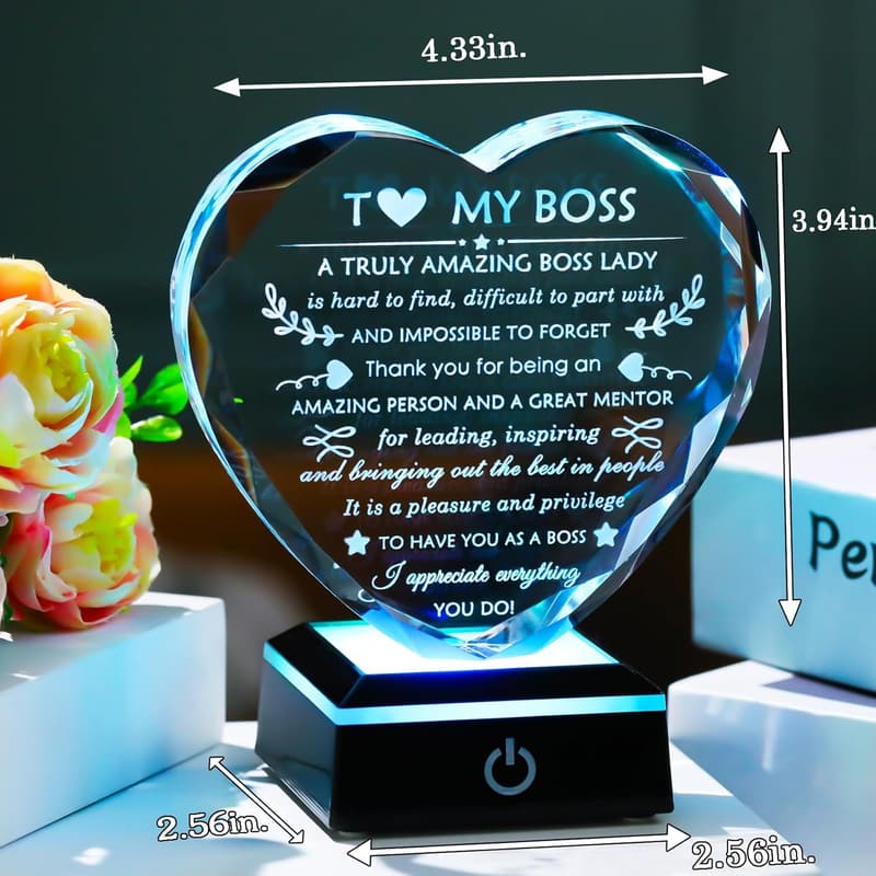 Going Away Gift for Boss - Colorful Crystal Keepsake