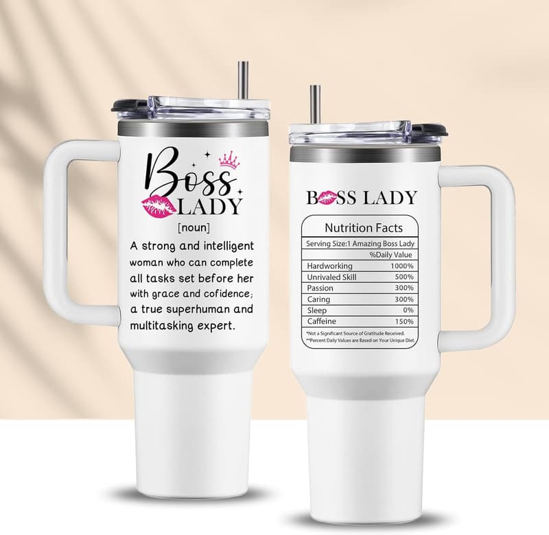 Insulated 40oz Stainless Steel Tumbler for Female Bosses