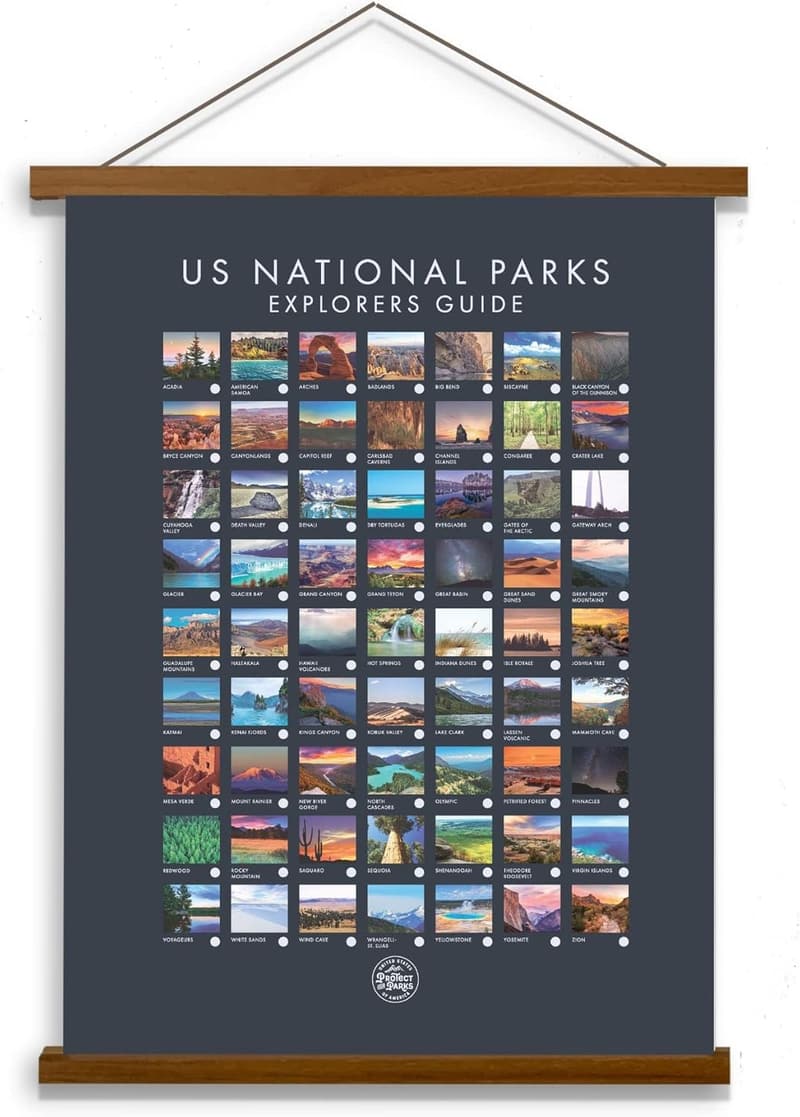 National Parks Push Pin Map Poster with 100 Pins - 17x24 in.