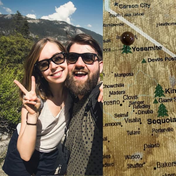 USA Travel Map Canvas with Pins for Adventure Seekers