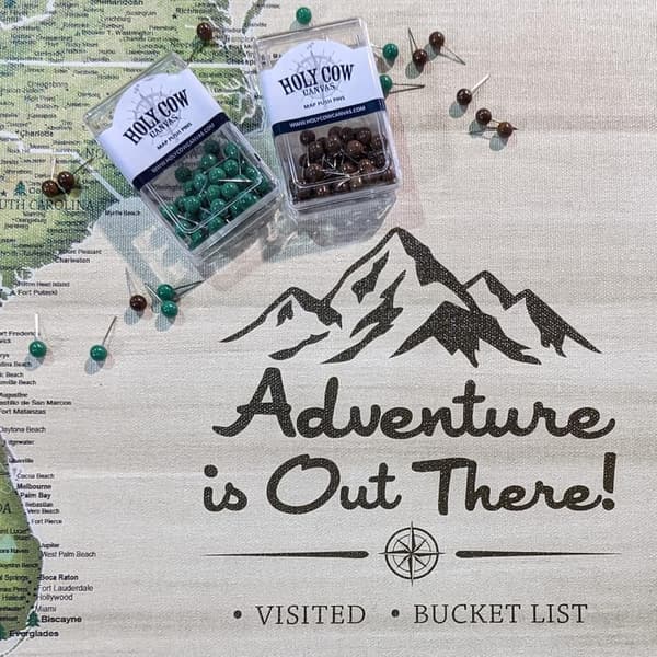 USA Travel Map Canvas with Pins for Adventure Seekers