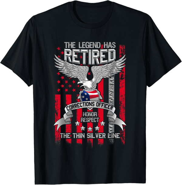 Correctional Officer Retirement Silver Gift T-Shirt