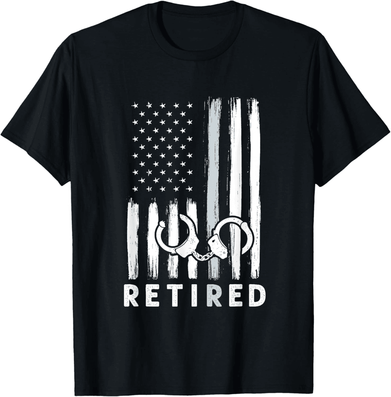 Retired Correction Officer T-Shirt - Thin Silver Line American Flag