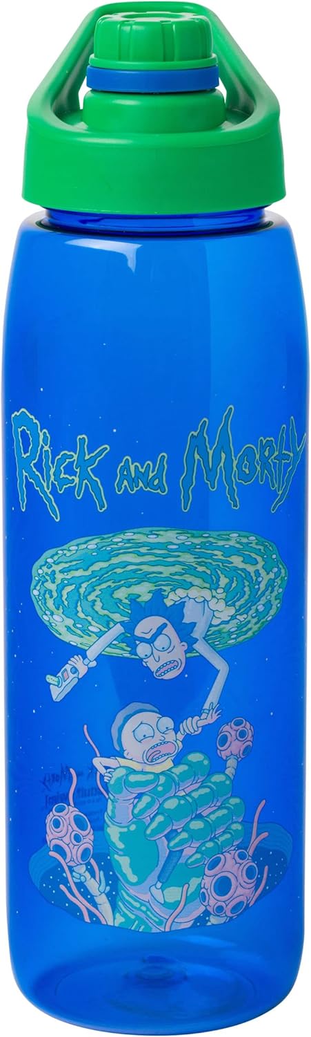 Rick and Morty 28 oz. Portal Grab Water Bottle with Screw-On Lid