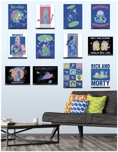 Rick and Morty Wall Art Set with 24 Posters & Bookmark