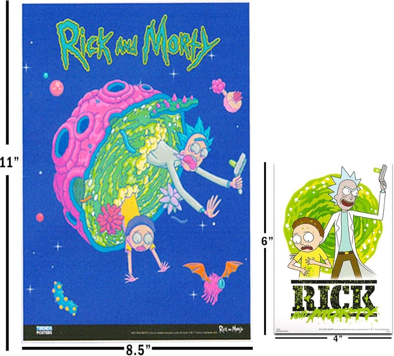 Rick and Morty Wall Art Set with 24 Posters & Bookmark