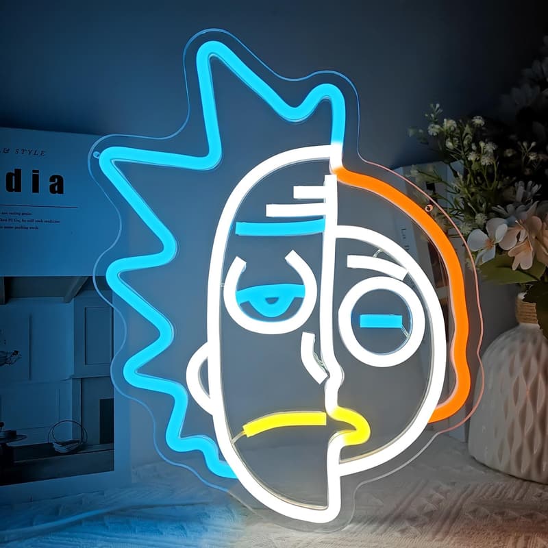 Rick and Morty Dimmable Neon Sign for Bedroom or Game Room