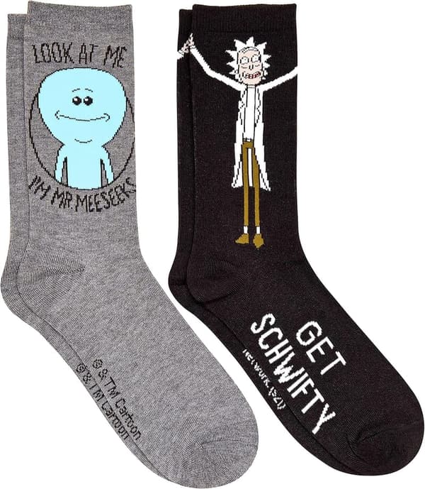 Rick and Morty Mr. Meeseeks Men's Crew Socks - 2 Pair Pack