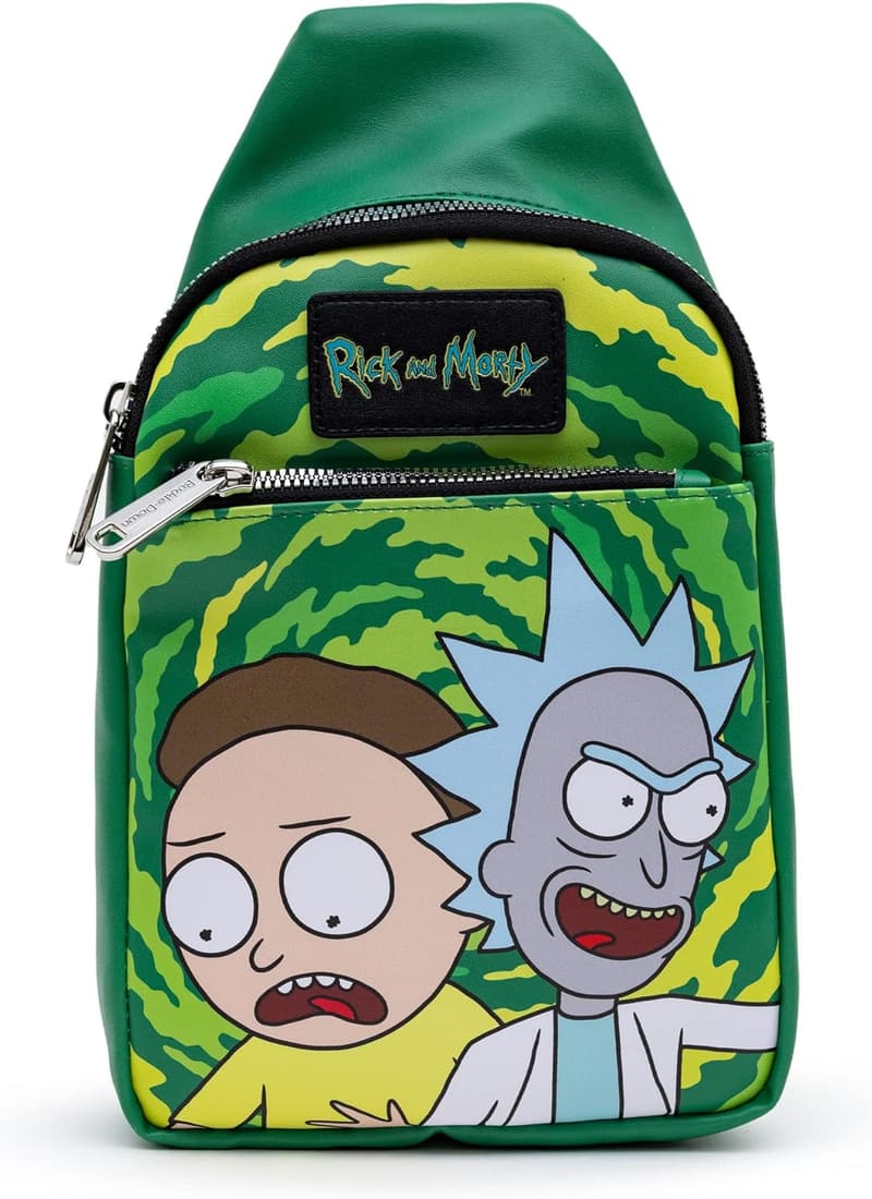 Rick and Morty Vegan Leather Crossbody Sling Bag