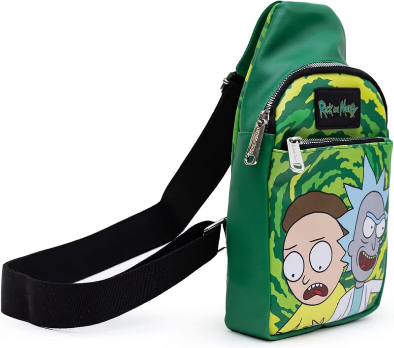 Rick and Morty Vegan Leather Crossbody Sling Bag
